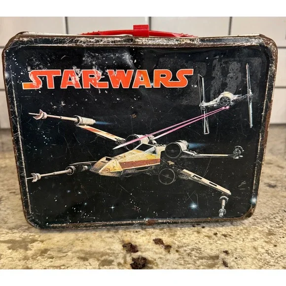 Vintage 1977 Star Wars Metal Lunchbox King-Seeley Thermos Darth Vader Luke Leia - Picture 2 of 9